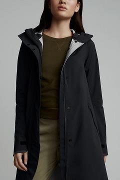 Chamarras Canada Goose Mujer Mexico - Kitsilano Chubasquero Black Label Negros SV9578624